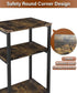 Tigerden 3 Tier Side Table, Heavy Duty End Table with Shelves, Narrow Nightstand for Small Spaces, Record Player Table