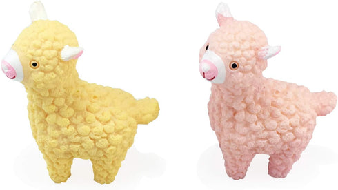 Set 2 of Miniature Resin Alpacas - Perfect for Fairy Gardens and Plant Decor