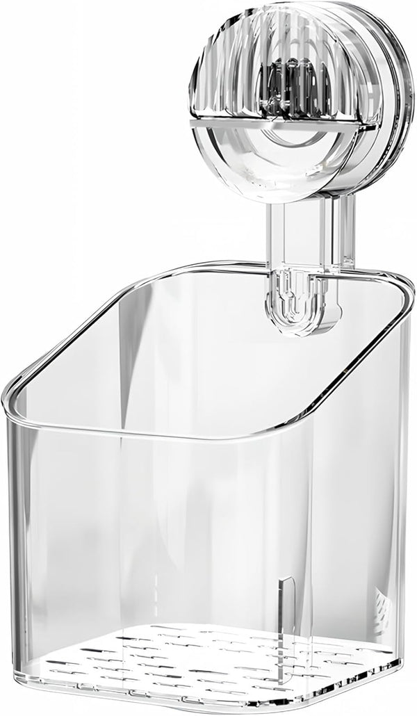 Greraes Shower Caddy Suction Cup Storage Rack Clear Acrylic Shower Shelves Glacier Water