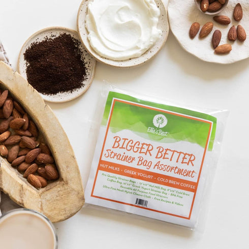 Commercial Pro Quality Nut Milk Bags, Greek Yogurt Strainer Bag & Cold Brew Coffee Bag - Grade Reusable All Purpose