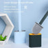 Revolutionary Silicone Flex Toilet Brush with Holder - No-Slip Long Handle, Wall Mounting Cleaning Brush Set