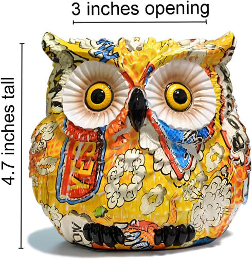 Midcentury Modern Decor Owl Planter, Bird Figurine Succulent Plant Pots for Plants, Small Sculptures Statue Flower Pot
