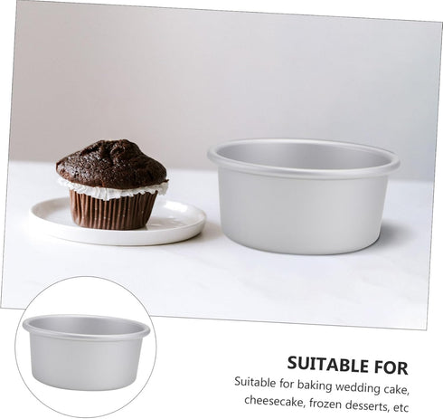 PRETYZOOM 3pcs 5 Inch Nonstick Toaster Oven Pan, Anodized Aluminum Cake Pan for Layer Cakes