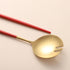 Salad Servers Set, 11.41 Inch Spoon and Fork, 18/10 Stainless Steel with Titanium Plating (Red Gold)