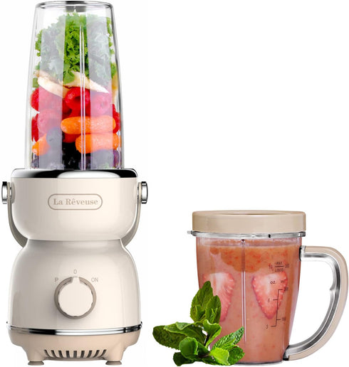 La Reveuse Personal Size Blender, 300 Watts for Shakes, Smoothies, Retro Style