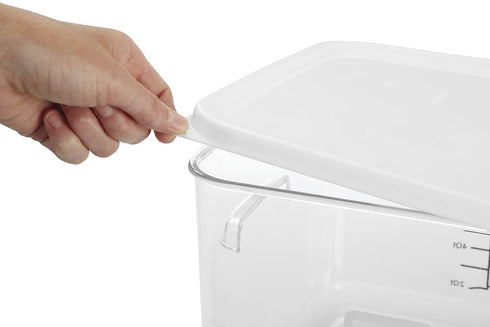 Rubbermaid Commercial Products Space Saving Square Food Storage Container, 22 Quart, Clear