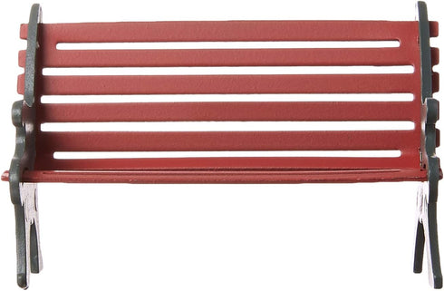 Department 56 Village Cross Product Accessories Wrought Iron Park Bench Figurine, 2.25 Inch, Red