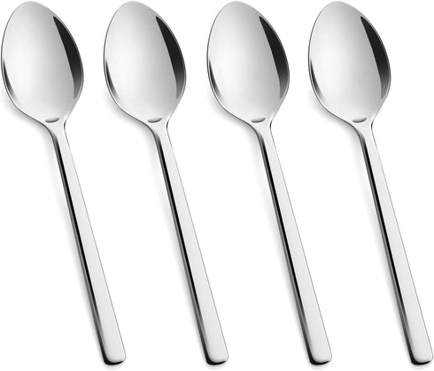 KINGSTONE Large Hostess Serving Utensils, 4 Piece Serving Spoon Set, 18/10 Stainless Steel Heavy Duty for Buffet Party