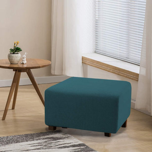 Flamingo P Oversized Spandex Jacquard Ottoman Slipcover, Stretch Storage Cover Protector (X-Large, Deep Teal)