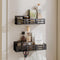SETBAOO 2 Pack Magnetic Spice Rack for Refrigerator, Black Magnetic Shelf and Fridge