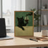 8x10 Inch Funny Black Cat Wall Art Moody Black Cat with Wine Glass Canvas Wall Decor Whimsical Animal Bar Cart Poster