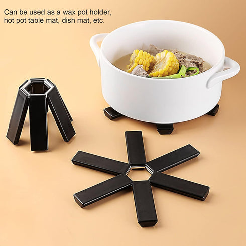 Folding Heat Resistant Pad,Heat Insulated Pad Folding Hot Pot Holder Mat for Lipstick Wax Melting,Collapsible Dish Pan Mats