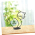 Cat Wrought Iron Vase, Metal Cat Terrarium Vase, Clear Plant Pots, Desk Topper Metal Planter, Household Iron Frame