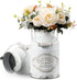 APSOONSELL White Farmhouse Metal Flower Vase, French Style Shabby Chic Decor for Kitchen, Bathroom, Weddings