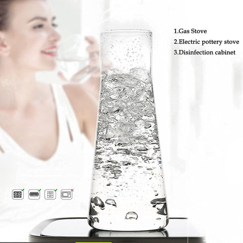 Set (30 oz/850ml) ZILJJ Clear Bedside Water Carafe with Tumbler Glass for Bedroom, Mouthwash Decanter for Bathroom