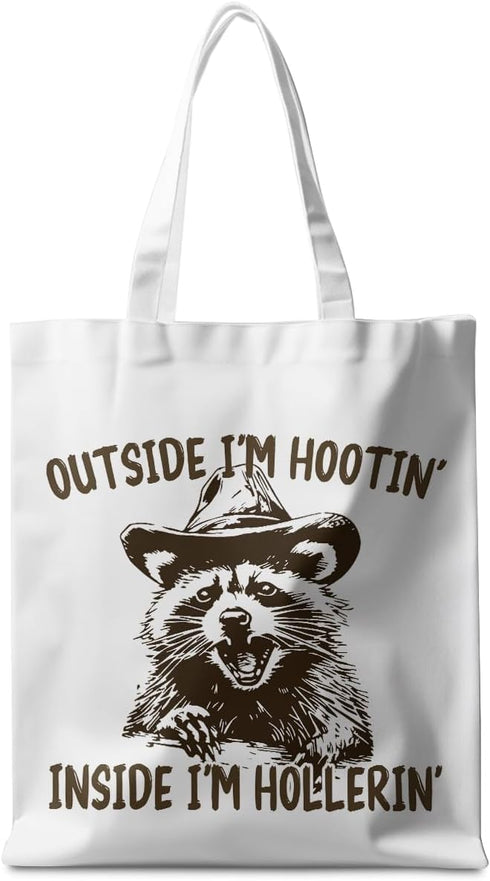 CSHVJ Funny Raccoon Tote Bag Cute Frogs Western Stuff Raccoon Frog Gifts for