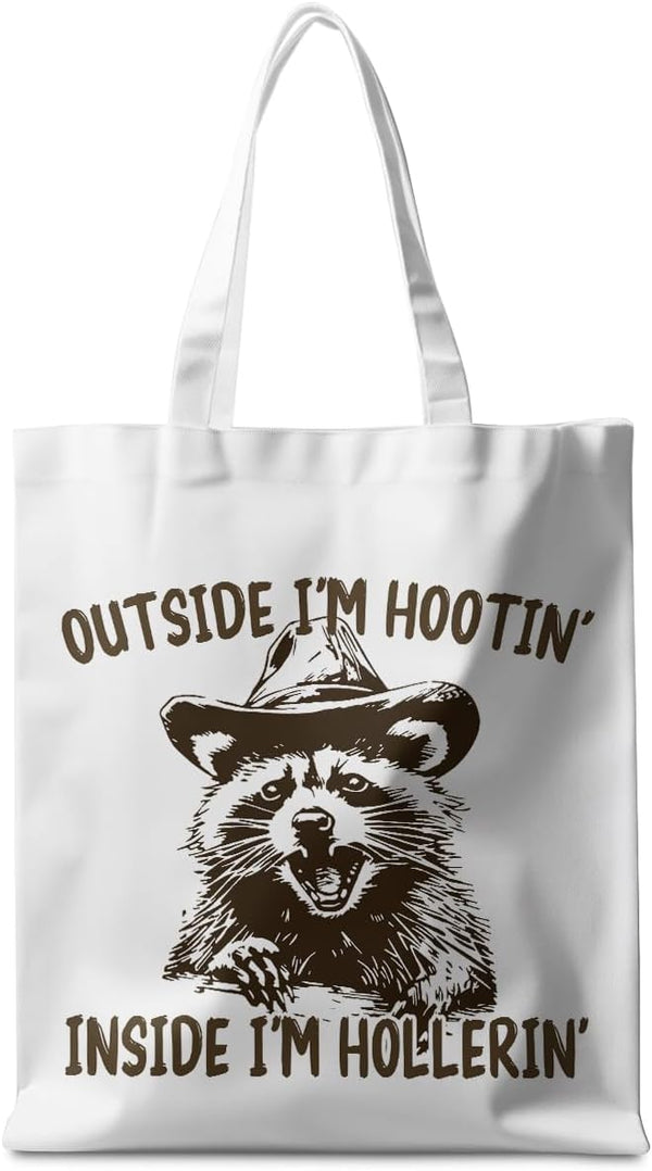 CSHVJ Funny Raccoon Tote Bag Cute Frogs Western Stuff Raccoon Frog Gifts for