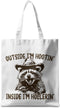 CSHVJ Funny Raccoon Tote Bag Cute Frogs Western Stuff Raccoon Frog Gifts for