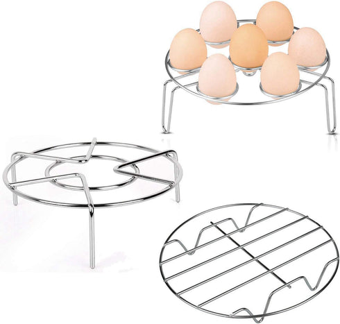Konrisa Stainless Steel Steam Rack for Instant Pot, Trivet Holder for Cooking, Set of 3