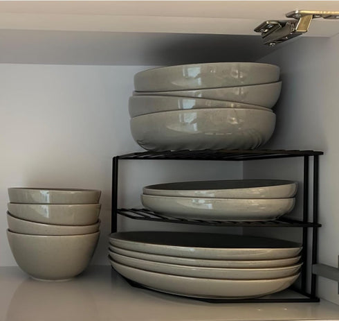 3-Tier Counter 9x9x7.5 Inch Counter Frcctre Kitchen Corner Shelf Rack and Cabinet Organizer, Metal Wire Kitchen Pantry