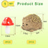 6 Pack CooBigo Resin Hedgehogs & Wood Mushroom Sculpture, Fairy Wild Garden Supplies, Figurines for Fairy Garden Wild