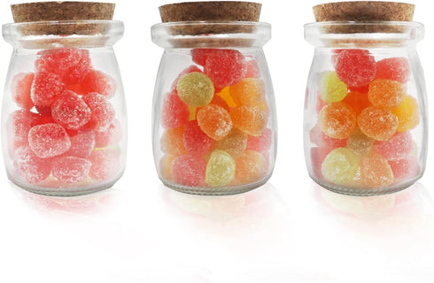 6Pcs 100ml Mini Glass Decorative Bottle with Cork Stopper, Empty Glass Jars for Party Wedding Favor Storage