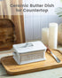 Countertop Zoeeker Butter Dish with Lid, Ceramic Butter Dish for Butter Holder Container Large Butter Keeper for East