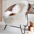 LOCHAS Deluxe Super Soft Fluffy Shaggy Faux Sheepskin Rug for Bedroom, 2ft x 3ft, Ivory White