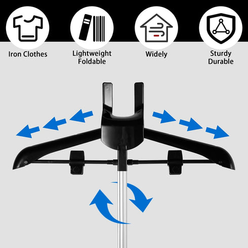 DJAPWPX Telescopic Garment Steamer Rack, Height Adjustable Clothes Steamer Holder, Foldable Standing Hanger