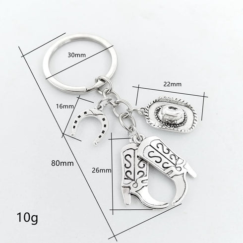 iMagitek 25 Pcs Western Cowboy Keychains - Western Party Favors Hat Boot Horseshoe Keychains for Guests