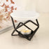 JuxYes Euro Metal Oil Burner Wax Warmer, Romantic Ceramic Tealight Candle Holder for Home Bedroom Décor