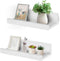 Muzilife 12" Small Floating Wall Ledge Shelves with Lip - Set of