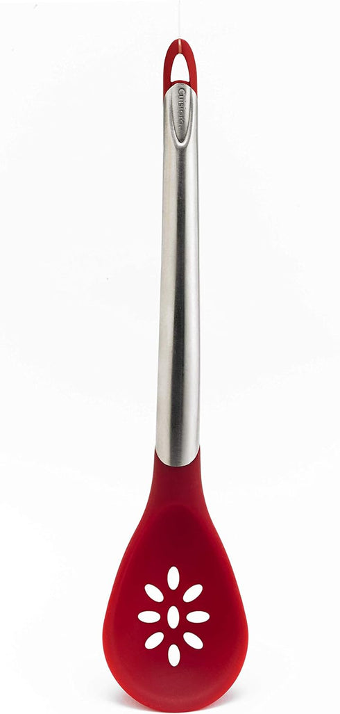 Cuisipro Silicone 12 Inch Slotted Spoon, Red