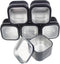6-Pack 8oz Empty Square Metal Tins with Clear Window for Candle Making, Gifts, Treasures, Black