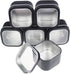 6-Pack 8oz Empty Square Metal Tins with Clear Window for Candle Making, Gifts, Treasures, Black