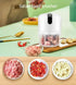 Electric Stainless Steel Garlic Chopper with 3 Blades for Food Processing Meat and Vegetables