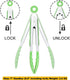 Mini Tongs with Silicone Tips, 7 Inches Silicone Cooking Tongs, Set of 3 in Green