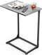 Pipishell C-Shaped Side Table, C Table for Sofa with Two-Piece Desktop &