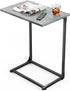 Pipishell C-Shaped Side Table, C Table for Sofa with Two-Piece Desktop &
