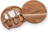 3 Set, 7.5 inch ILEAF Round Slide-Out Acacia Wood Cheese Board and Piece Cheese Tool Diameter