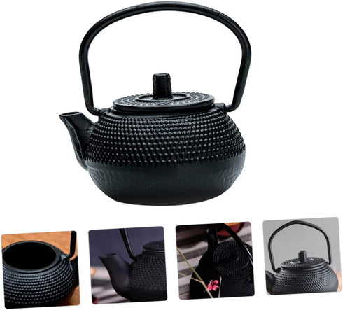 Hemoton Cast Iron Teapot Tea Set, Retro Metal Coffee Kettle for Stove Top, Mini Tea Kettle Optional Iron Kettle