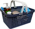 Plastic Shower Caddy Basket with Handles, Cleaning Supply for Dorm, School, Camping, Travel, Bathroom (Dark Grey)
