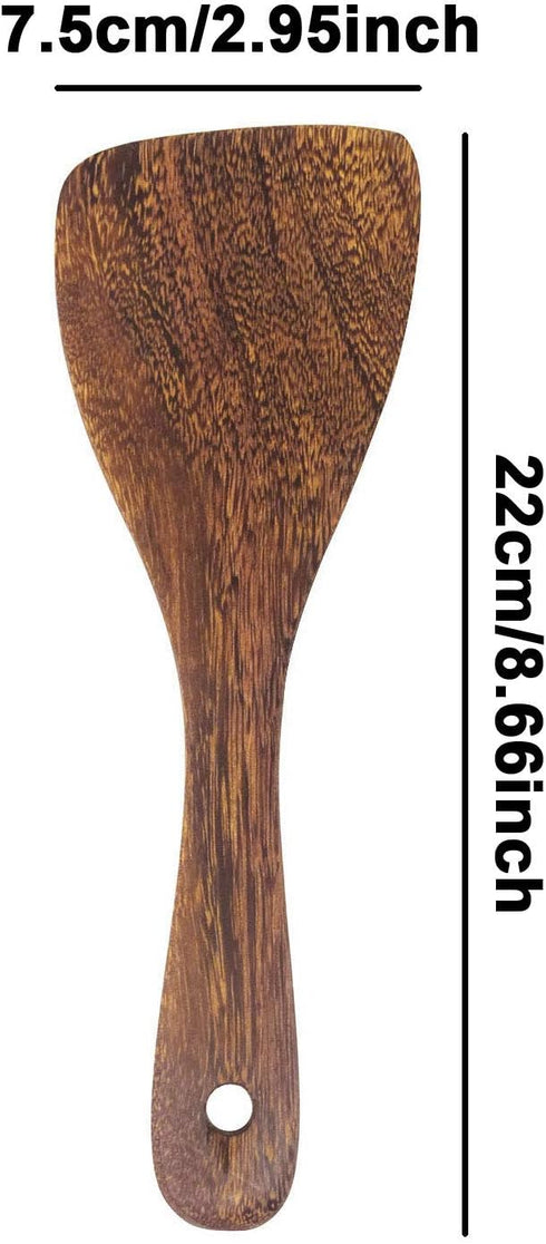 Honbay 2PCS Wooden Rice Spoon Rice Paddle Rice Cooker Spatula Kitchen Cooking Spoons for Kitchen (oblique head)