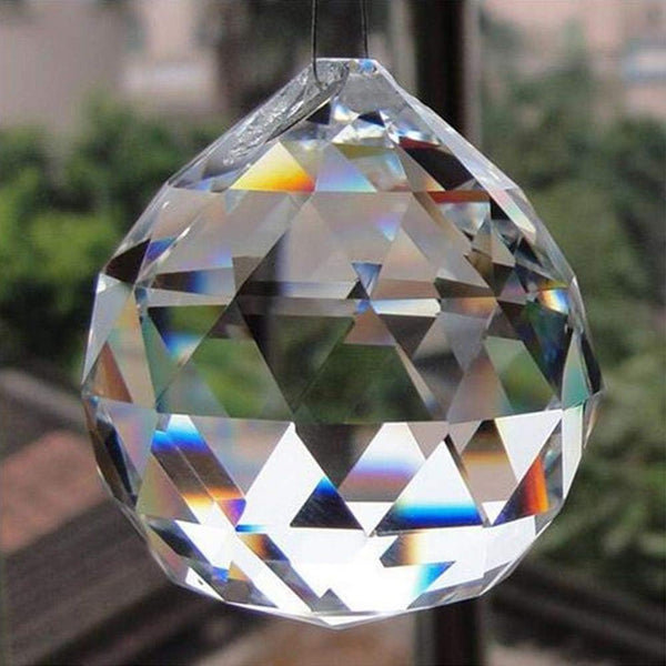 Petrichor Feng Shui Clear Crystal Hanging Ball for Good Luck & Prosperity - Home Decoration (70MM)