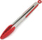 Chef Craft Premium Silicone Tongs, 12 Inch, Red Color
