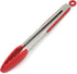 Chef Craft Premium Silicone Tongs, 12 Inch, Red Color