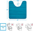 Buganda Memory Foam U-Shaped Contour Toilet Rugs, Non Slip Absorbent Toilet Mat, Thick Soft Washable Bathroom Rugs, Floor Carpet Bath Rugs Mat for Toilet Base (20" x 20", Peacock Blue)