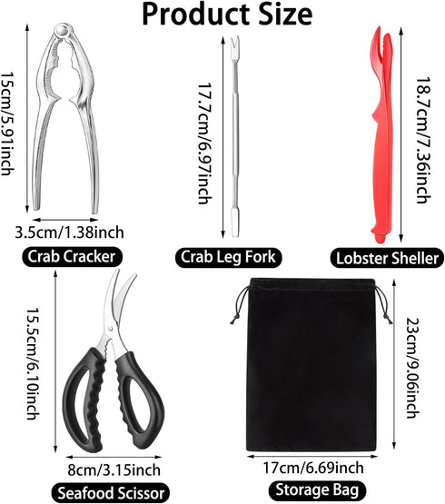 suoundey Set Set (9Pcs) Seafood Cracker Tool With Lobster Sheller Stainless Steel Crab Crackers Crab Leg Fork Seafood