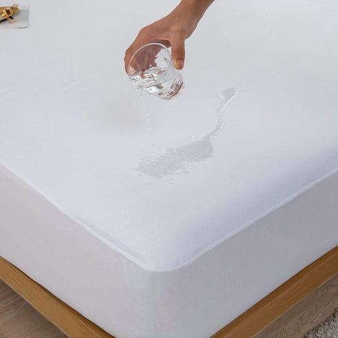 Cooling Twin XL Mattress Protector, Waterproof Ultra Soft Fitted Cover for College Dorm Room, Noiseless Jersey Top