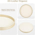 12" GORESE Gold Decorative Coffee Table Tray, PU Leather Round Trays for Home Decor, Table Centerpiece for Living Room